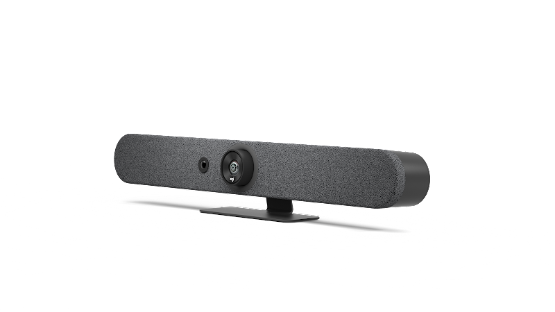 Presis Logitech Rally Bar Mini voor schuin aanzicht