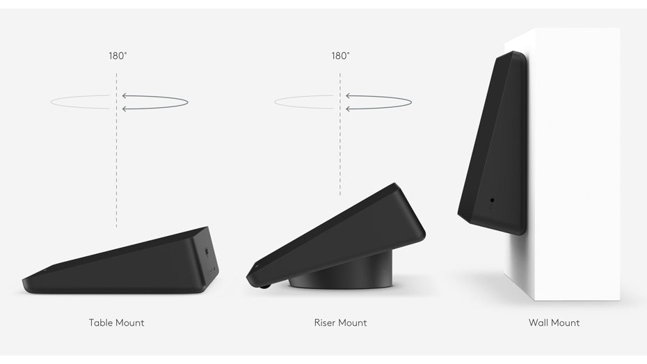 Presis Logitech Room Solutions Tap verschillende methodes van plaatsing